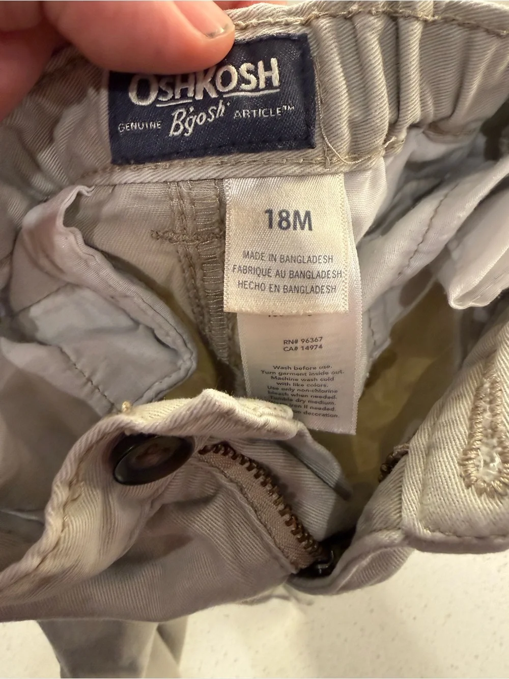OshKosh B'gosh Light Beige Twill Kids Pants